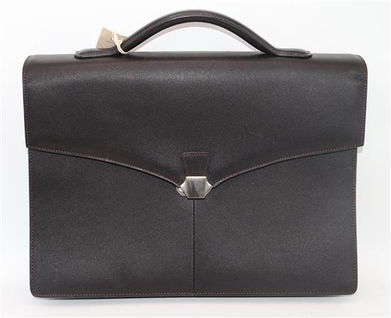 A Dunhill black leather briefcase, width 15.75in.(-)